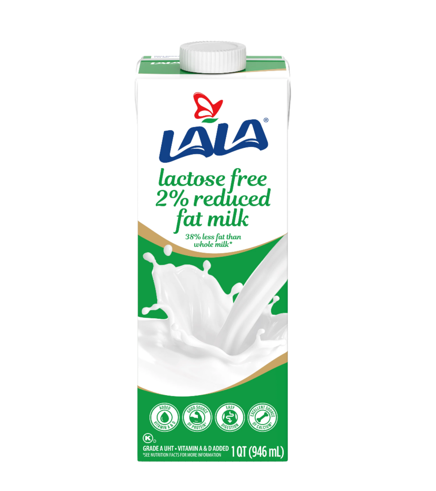 Leche Lala UHT 2% Sin Lactosa 32oz