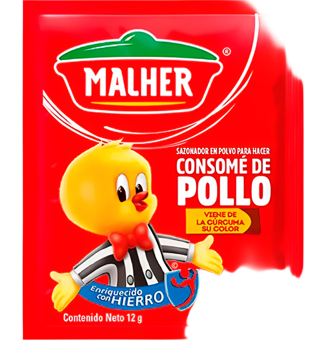 Malher consome de pollo 12g/12pc