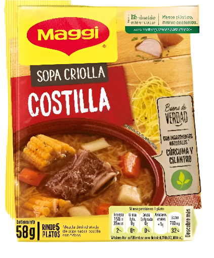 Maggi sopa criolla costilla 58g/12pc