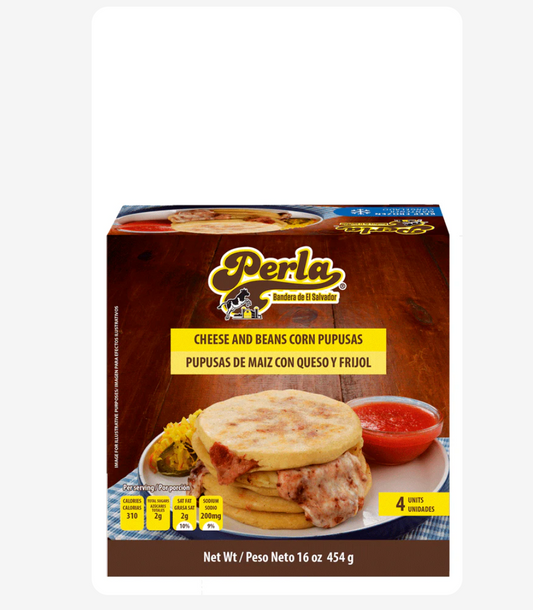 Perla Pupusas de Maiz con Queso y Frijol