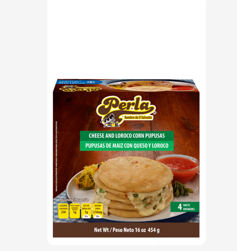 Perla Pupusas de Maiz con Queso y Loroco