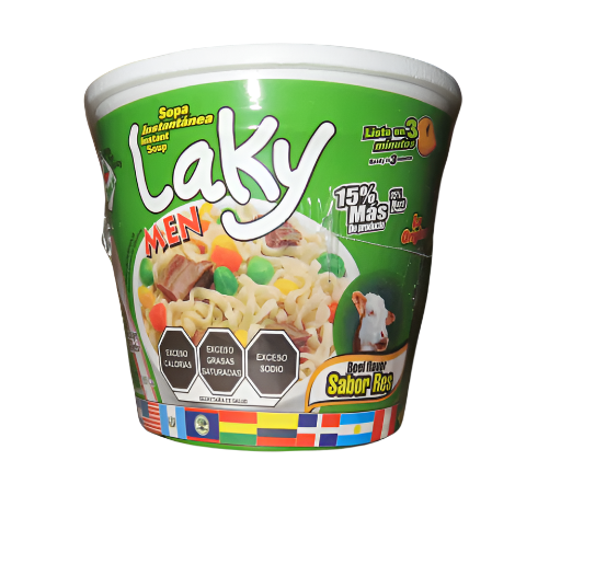 Laky men sopa instantanea sabor res 75g