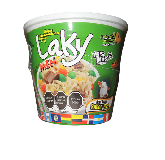 Laky men sopa instantanea sabor res 75g